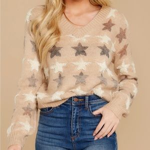 Red Dress Boutique Stars In Her Eyes Taupe Sweater